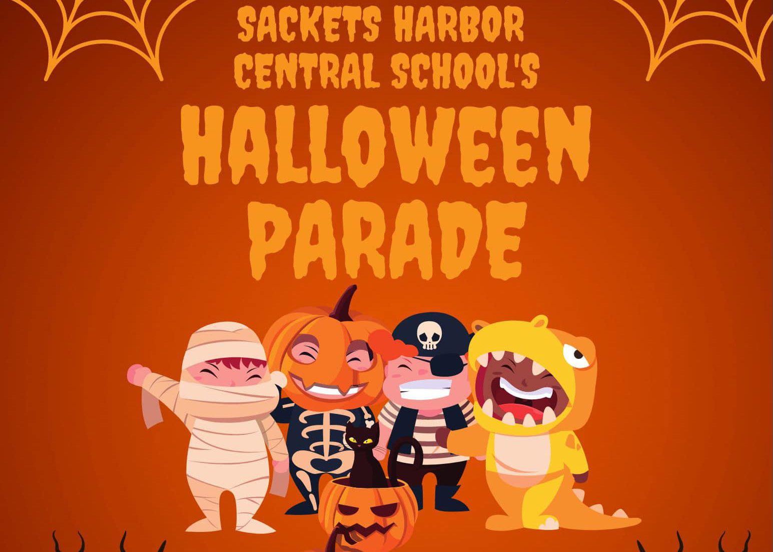 Portion of Sackets Harbor Central School's Halloween Parade Flyer