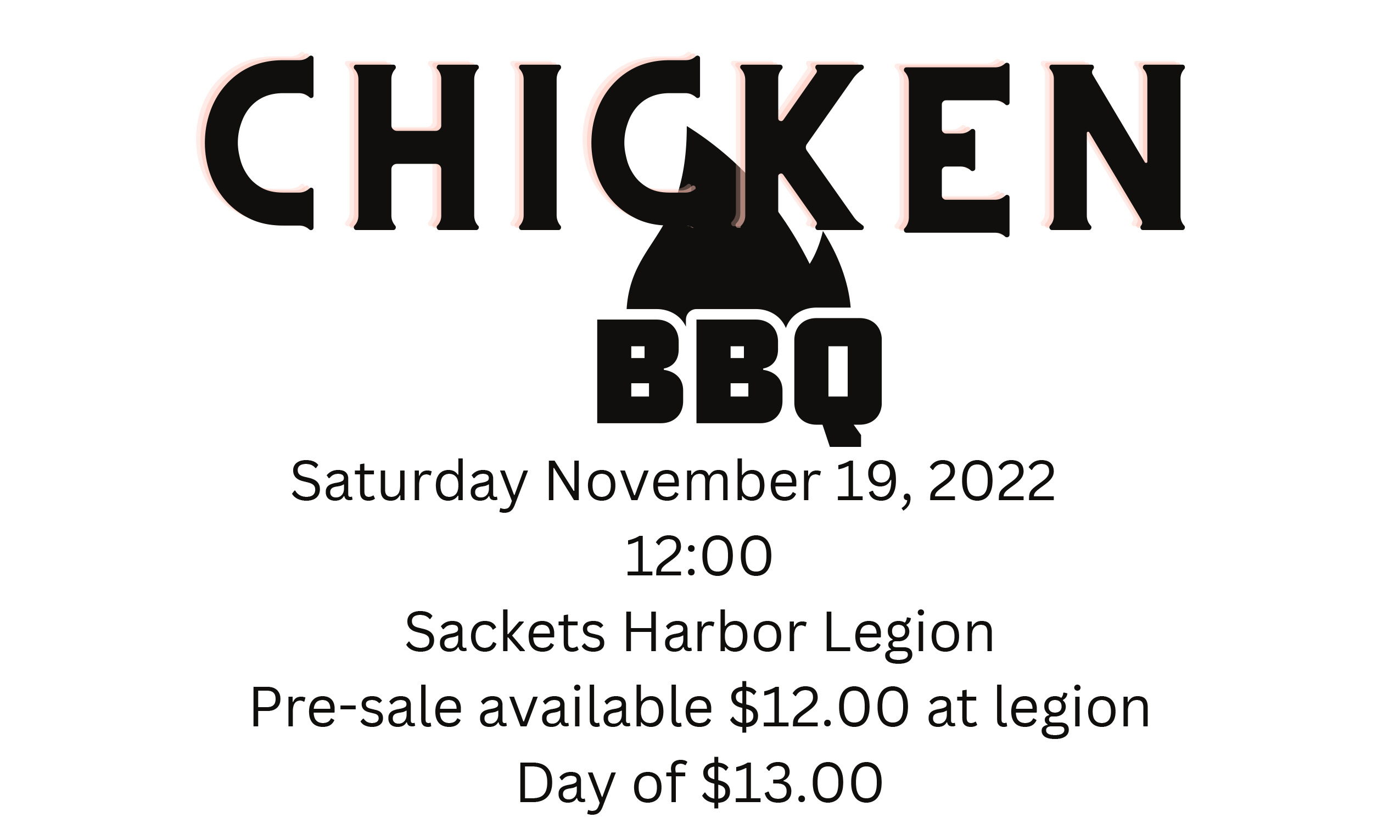 Top half of Legion's Chicken BBQ Flyer