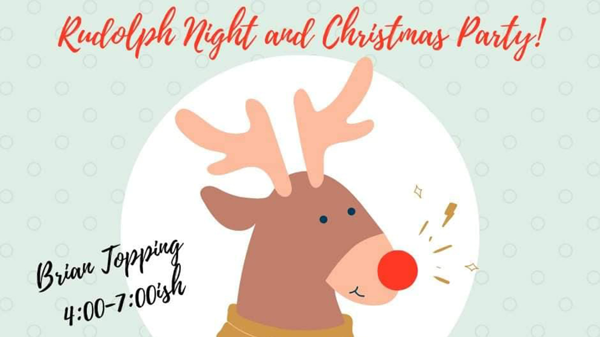 Cropped version of the Sackets Harbor American Legion's flyer for its Rudolph Night and Christmas Party