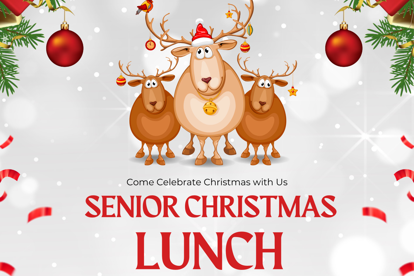 Cropped version of the flyer for the Town of Hounsfield Senior Citizens' Christmas Lunch at the 1812 Brewing Company in Sackets Harbor