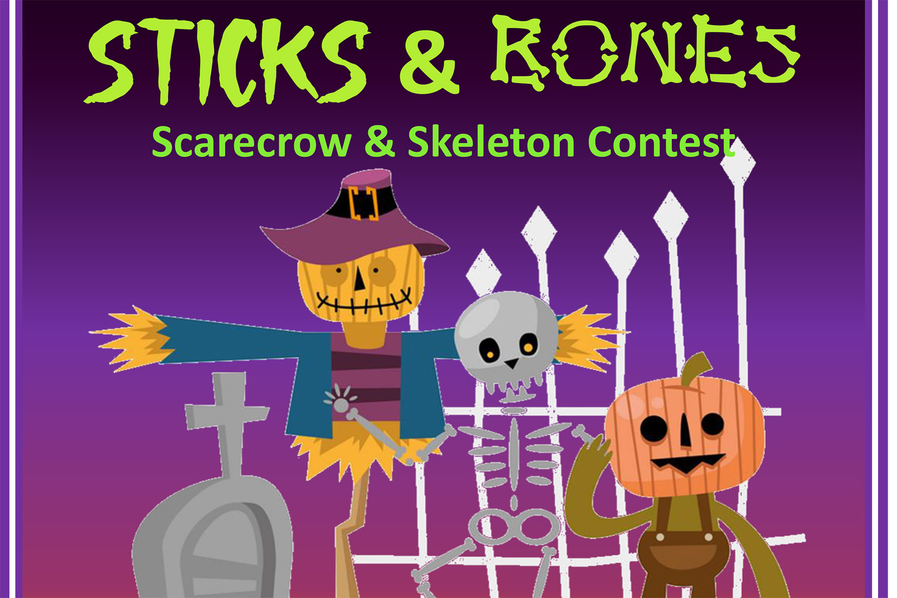 Cropped portion of the 2023 HalloweenVille Sticks and Bones Contest flyer