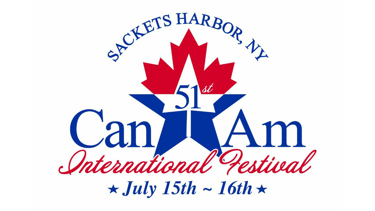 Red, white, and blue logo for the 51st annual Can-Am Festival in 2023