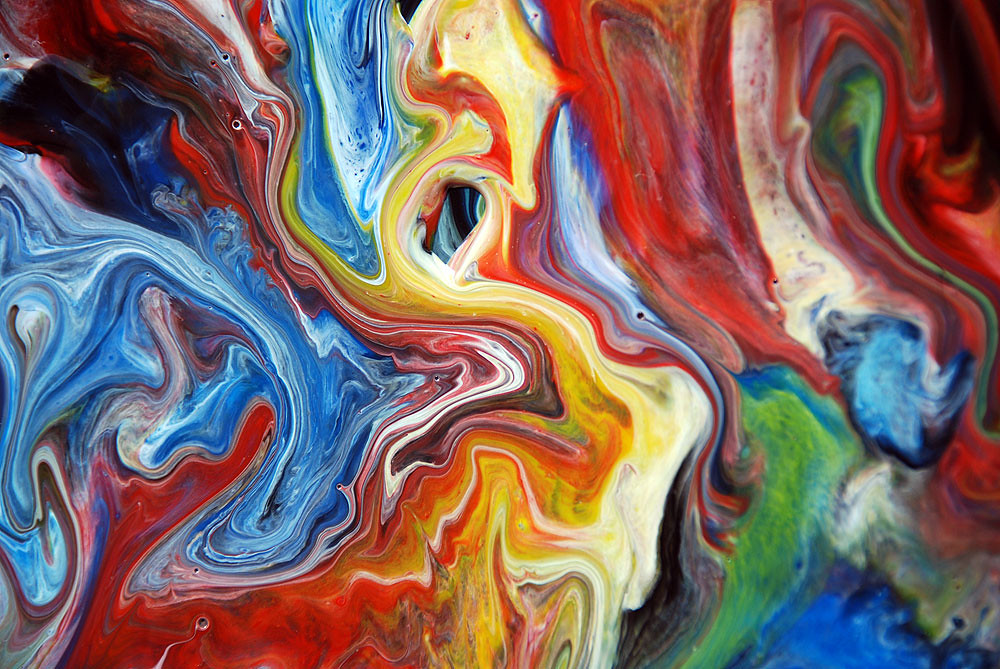 Photo of swirls of acrylic paint by Mark Chadwick (CC license)