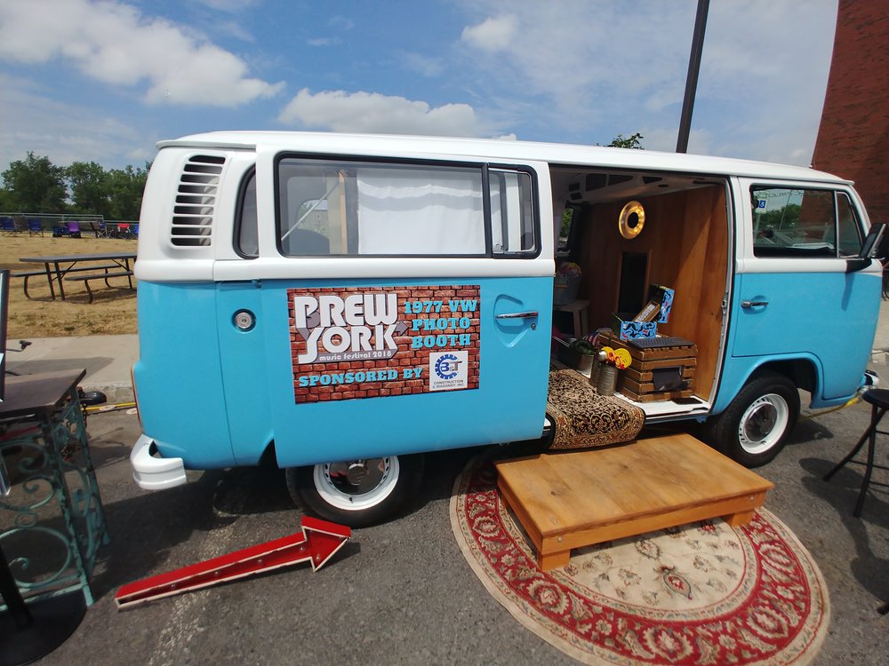 The Brew York photo booth in a VW van