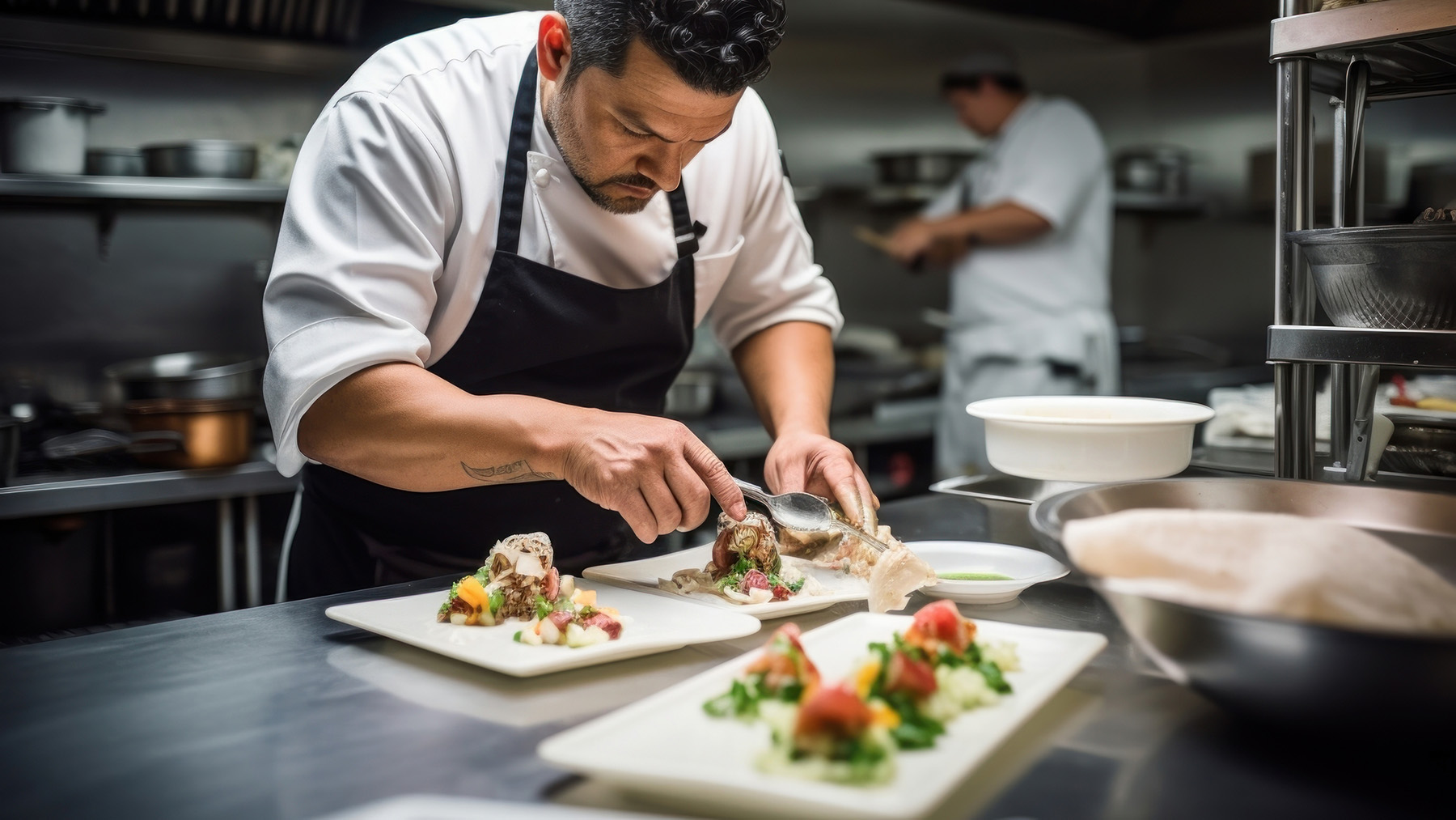 Stock photo of a male chef in a professional kitchen preparing a dish (Image courtesy of RawPixel.com)